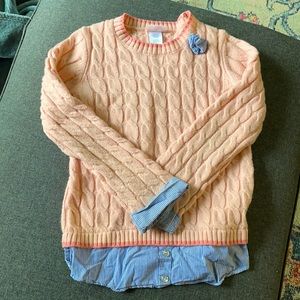 Girls faux double layer sweater